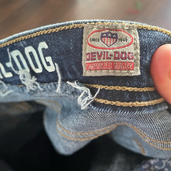 Devil Dog Jeans Mens 38x32 Denim Blue Denim Dark Flex Stretch Athletic‎ Fit - Picture 5 of 5